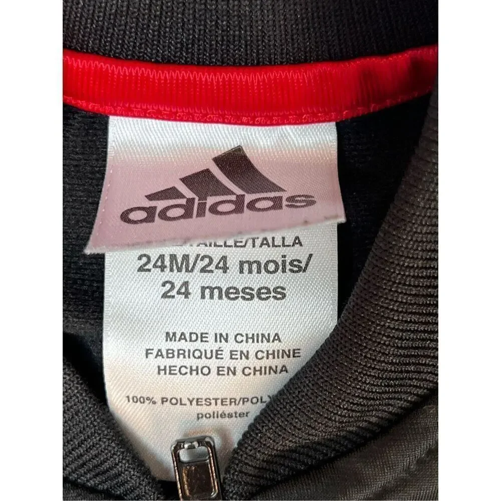 Adidas Black Red Side Stripe Track Suit Outfit 24 months‎ Toddler Boy Sportswear